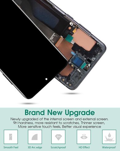 شاشة OLED بديلة لهاتف Samsung Galaxy S20 Plus 5G LCD لمجموعات إصلاح محول الأرقام Samsung G986 لأجزاء تجميع شاشة اللمس Samsung S20+/S20+ 5G مع إطار G985 أزرق (مع بصمة الإصبع) in Saudi Arabia