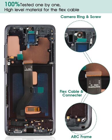 شاشة OLED بديلة لهاتف Samsung Galaxy S20 Plus 5G LCD لمجموعات إصلاح محول الأرقام Samsung G986 لأجزاء تجميع شاشة اللمس Samsung S20+/S20+ 5G مع إطار G985 أزرق (مع بصمة الإصبع) in Saudi Arabia