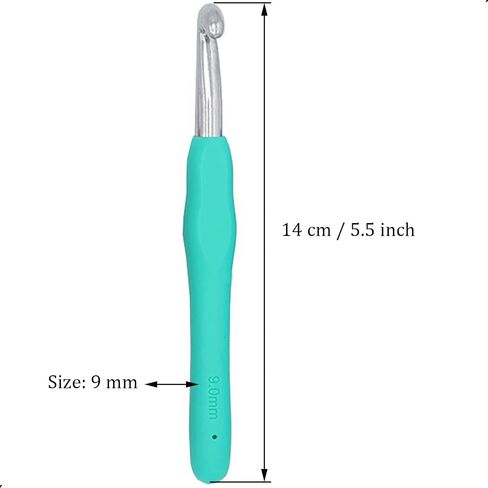 6Pcs 5mm Aluminum Soft Grip Rubber Ergonomic Handle Crochet Hook Knitting Needles US Size H (Size 8) for DIY Yarn Craft,Nice Gift for Women Adults Kids Children Beginners (Purple) in Saudi Arabia