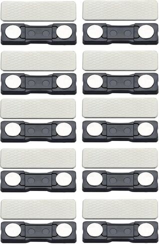 Performore 10 Packs of Name Tag Magnets 1.75" X 0.5" with 3M Adhesives and Stainless Back Plates, Magnetic Badge for Name Tags ID Holders Business Cards Conference Meetings Events in Kuwait