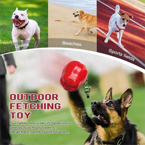 Dog Squeak Chew Toys Tough Apple Ball for Medium/Large/Extra Aggressive Chewers Dogs Breed Interactive Enduring Indestructible Squeaky Toy Training Fetch Indoor/Water/Pool/Beach/Outdoor Supplies Red in Kuwait