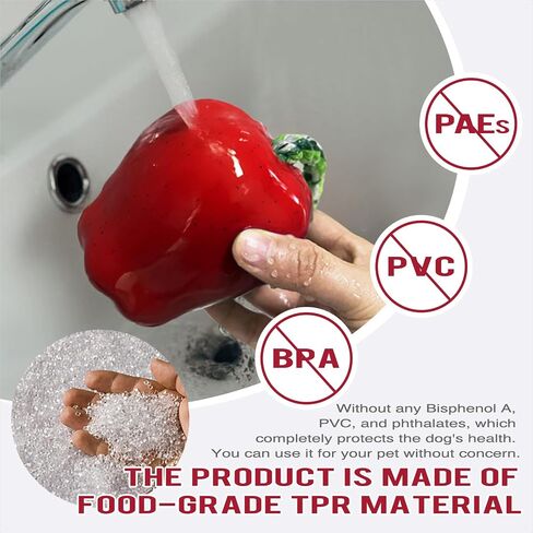 Dog Squeak Chew Toys Tough Apple Ball for Medium/Large/Extra Aggressive Chewers Dogs Breed Interactive Enduring Indestructible Squeaky Toy Training Fetch Indoor/Water/Pool/Beach/Outdoor Supplies Red in Kuwait