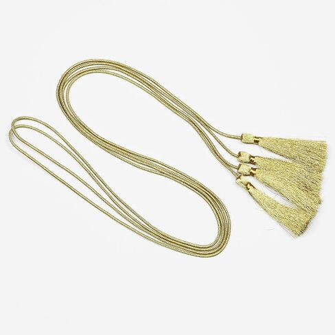 2 Pcs,59.8 inch Thin Belts for Dresses, Bohemian-Style Decorative Belts, Braided Knotted Fringe Belts, Suitable for Women, Skirts and Various Clothes, Can Also Be Used as Curtain Ties. (Black) in Saudi Arabia