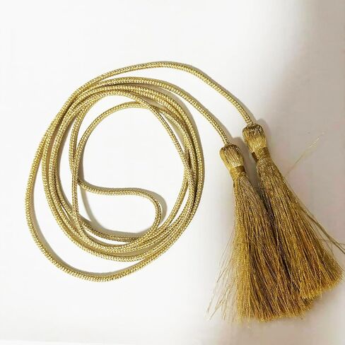 2 Pcs,59.8 inch Thin Belts for Dresses, Bohemian-Style Decorative Belts, Braided Knotted Fringe Belts, Suitable for Women, Skirts and Various Clothes, Can Also Be Used as Curtain Ties. (Black) in Saudi Arabia