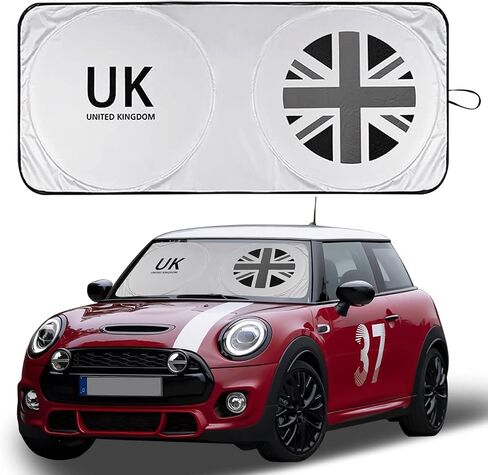 Windshield Sunshade Foldable Anti-UV UV Sun Protector Shade Heat Insulation Reflector for Mini Cooper R50 R52 R55 R56 R60 F54 F55 F56 F60 Countryman Clubman (Union Jack) in Kuwait