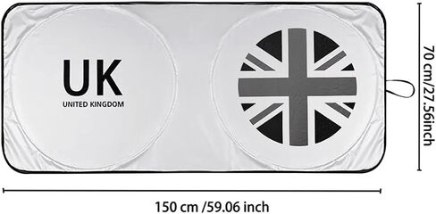 Windshield Sunshade Foldable Anti-UV UV Sun Protector Shade Heat Insulation Reflector for Mini Cooper R50 R52 R55 R56 R60 F54 F55 F56 F60 Countryman Clubman (Union Jack) in Kuwait