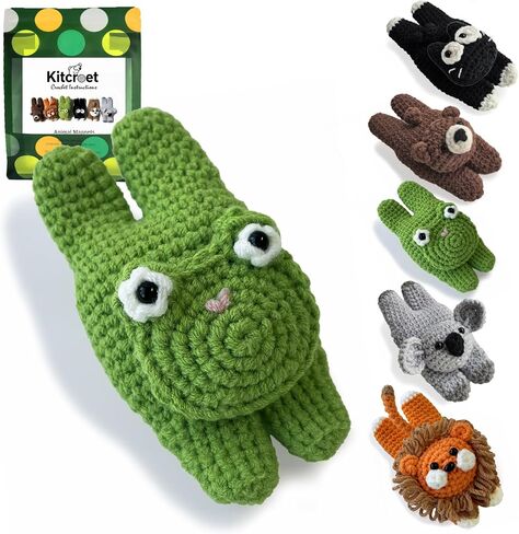 Kitcroet Beginners Crochet Kit Lion Fridge Magnet Animal Crochet Amigurumi Craft Knitting Crocheting Kits with Step-by-Step Video Tutorials, 1 Pcs Lion in Saudi Arabia