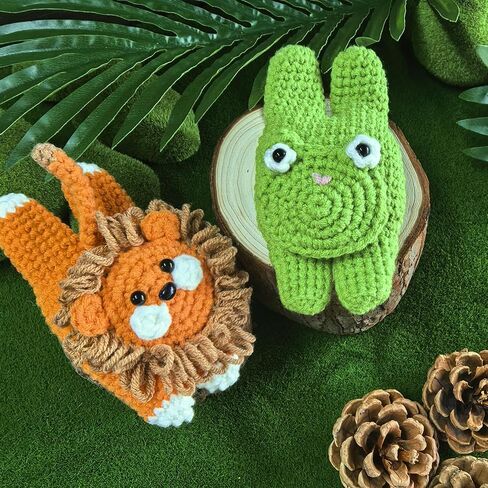 Kitcroet Beginners Crochet Kit Lion Fridge Magnet Animal Crochet Amigurumi Craft Knitting Crocheting Kits with Step-by-Step Video Tutorials, 1 Pcs Lion in Saudi Arabia