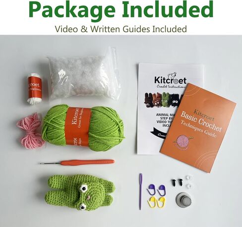 Kitcroet Beginners Crochet Kit Lion Fridge Magnet Animal Crochet Amigurumi Craft Knitting Crocheting Kits with Step-by-Step Video Tutorials, 1 Pcs Lion in Saudi Arabia