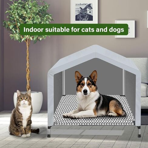 Outdoor Cat House,Indoor Cat Condos,Insulated Dog House,Cat Tent,for Cat&Dog (Upgraded Version) (Gray Triangle, M) in Saudi Arabia