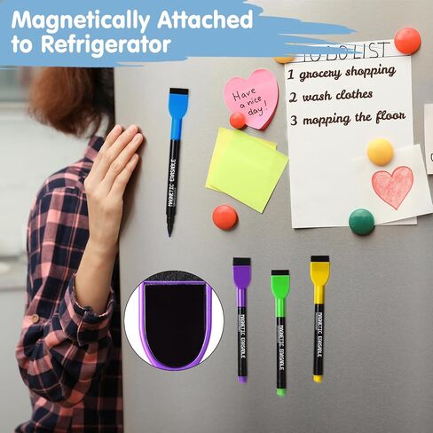 Kosiz 96 Pcs Magnetic Dry Erase Markers Fine Tip Magnetic Whiteboard Markers with Eraser Cap Colorful Dry Erase Markers Low Odor for Office School(12 Colors) in Kuwait
