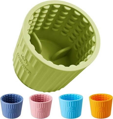 Dog Lick Bowl, Anxiety Relief Dog Licking Mat Freezer Treat Dispenser, Non-Slip Anti-Choking Silicone Slow Feeder Lick Bowl for Small Medium & Large Breed Dogs, BPA Free(Deep Blue,M-L) in Kuwait