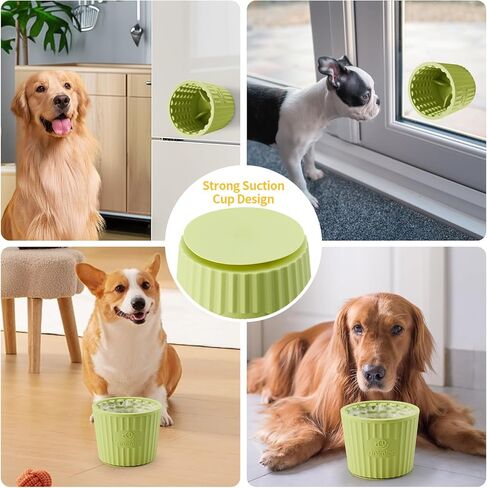 Dog Lick Bowl, Anxiety Relief Dog Licking Mat Freezer Treat Dispenser, Non-Slip Anti-Choking Silicone Slow Feeder Lick Bowl for Small Medium & Large Breed Dogs, BPA Free(Deep Blue,M-L) in Kuwait