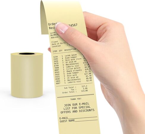 10 Rolls 2 1/4" x 50' Yellow Thermal Receipt Paper Printer POS Cash Register Suitable for Shops Supermarkets Stores Retailers in Saudi Arabia