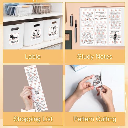 أوراق Odaro الحرارية ، T02 Mini Printer Paper ، ورق طابعة حرارية أسود على ورق أبيض لزج 50 مم × 3.5 م ، 3 لفات أبيض in Kuwait