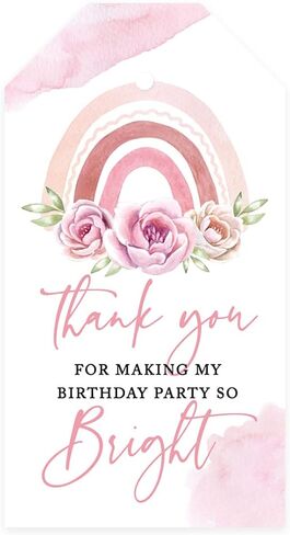 Andaz Press Kids Party Favor Classic Thank You for Celebrating with Us Gift Tags with String 40-Pack Daisy Tags for Baby Shower 1st Birthday Retro Daisy Groovy Birthday Gift Bags Favor Bags, 3.75" in Saudi Arabia