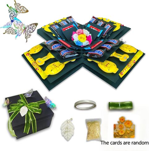 TTLYYXQMY Explosion, DIY Explosion Gift Box with Five-Story, Main Part Assembled Surprise SnackFive-Story Box for Birthday Gift, Anniversary, Valentine's Day, Wedding in Saudi Arabia