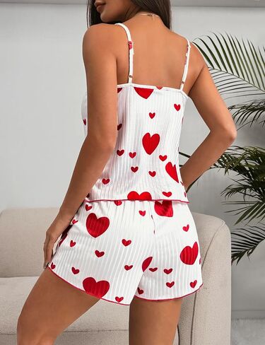 Marvmys Women's Pajama Set Sleeveless Cami Shorts Pajamas Cotton Rib Knit Sleepwear Nightwear Soft Pjs Lounge Set S-2XL in Kuwait