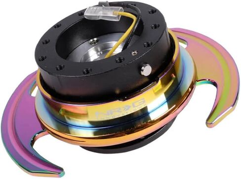 NRG Innovations NRG-SRK-650RD GEN 3.0 Race Steering Wheel Quick Release Hub Adapter 6-Hole Desgin & 6x70 and 6x74mm Bolt Patterns Red Metal Body/Red Ring With Handles in Saudi Arabia