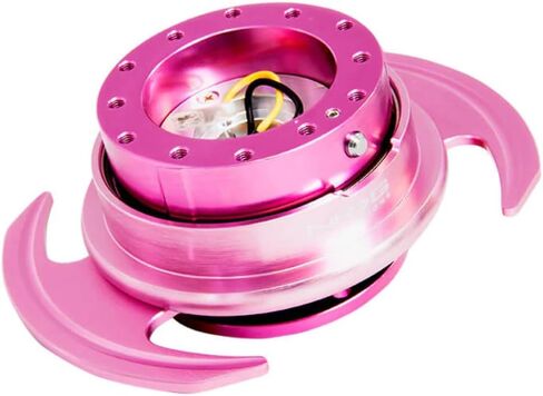 NRG Innovations NRG-SRK-650RD GEN 3.0 Race Steering Wheel Quick Release Hub Adapter 6-Hole Desgin & 6x70 and 6x74mm Bolt Patterns Red Metal Body/Red Ring With Handles in Saudi Arabia