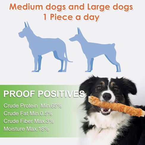 MON2SUN Dog Treats, 9 Inch Chicken Wrapped Rawhide Rolls Dog Snacks, Teeth Cleaning and Long Lasting Dog Chews for Medium and Large Dogs, 23.28oz (6 Count-Pack of 1) in Kuwait