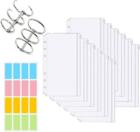 25PCS A6 Size Waterproof PVC Pouch Circular Knitting Needle Pouches Zipper Folders 2 Three-Ring Binders for Round Knitting Needles Bag, Cable Knitting Needles Storage, Knitting Needle Holder (Clear) in Kuwait