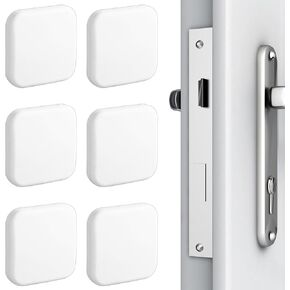 6 PCS DOOR Stoppers Protector ، واقي الجدار ، ودرع الجدار اللصق ، مقبض الباب ، مقبض الباب ، واقي ، و ، واقي ، واقي ، واقي ، و ، الحمام ، حمام ، أبيض ، أبيض