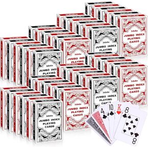 Zubebe 48 Pack Play Cards Deck Bulk of Cards Index Jumbo Red and Black Standard Play Poker Size Travel Play Potic