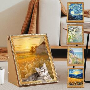 Art 3D زيت اللوحة Cat Nest for Artist Hitten Frame Cat Bed مع لوحة خدش Cat Scratfer لجميع المواسم الداخلية للقطط القطة