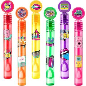 24pcs 90s DIY Bubble Wands Party Party Favors 96pcs ملصقات لـ Goodie Bag Fillers Pinata Pinata ، Mini Bubble Bridk Party Party Supplies Toys Gifts Chars