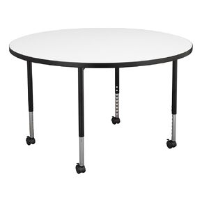 FDP Round Round Dry-Erase Activity Table (46 Int) ، أرجل متنقلة مع انزلاقات وعجلات للمساحات التعاون