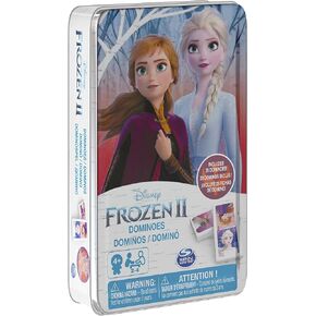 ألعاب SPIN Master Games Disney Frozen 2 Dominoes Game في Storage Tin ، للعائلات والأطفال الذين تتراوح أعمارهم بين 4 وما فوق