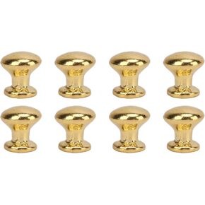 Luqeeg 8pcs 1:12 مقياس مقابض رأس مستديرة ، مقبض مقبض Dollhouse Door ، وسحب درج صغير ، وملحقات دمية (ذهبية)