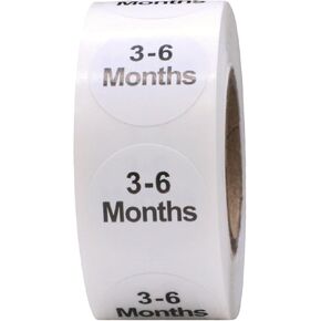 White Circle 9 Months Clothing Size Stickers for Retail Apparel 0.75 Inch 500 Total Adhesive Labels