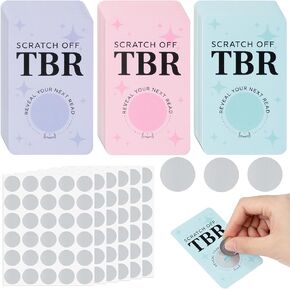 L1rabe 120 TBR DIY Scratch Off Cards&240 Stickers for Book Lover Bookish, Back to School TBR Jar Bookish Accessories for Students Readers Reveal Your Next Book, Bookworm Librarian Women Bookclub Gifts
