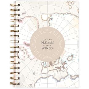 مستوحاة من Erin Condren Soar A5 Travel Journal ، Portable Vacation Planner & Travel Journal in One ، Soar Cover Design مع تخطيط داخلي للتخطيط الرحلة المنظم
