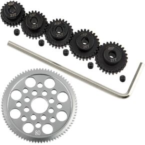 Metal 48p Spur Gear 80t & Steel 48p 3.175mm Pinion Gear Sets 23t 24t 25t 26t 27t fit 3.175mm (1/8 inch)