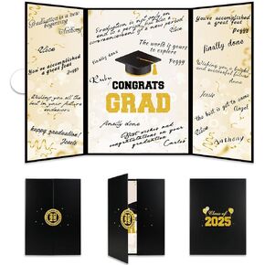 Tifeson 2025 Graduation Party Decorations - Blue Class of 2025 Guest Book Alternative Congrats Grad Signature Certificate Board for Graduation Gift Party Supplies
