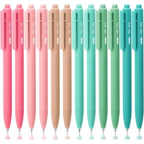 Mr. Pen- Retractable Gel Pens, 12 Pack, Black Ink, Retro Colors Barrel Gel Pens, Gel Pens Fine Point 0.5mm, Retractable Pens, Cute Pens, Gel Ink Pens, Aesthetic Pens for Journaling Fine Tip Pens