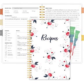KAICN Recipe Book to Write in Your Own Recipes – Blank Recipe Book Cookbook, Hardcover Recipe Notebook with Frosted Plastic Cover, Recipe Journal Hold 80 Recipes, Spiral-Bound Durable Kitchen Gift