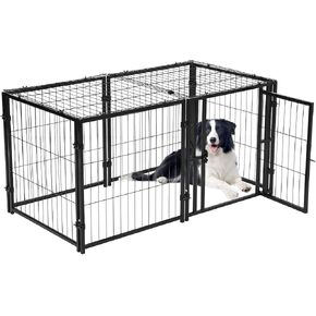 Large Dog Crate,48" L x 24" H,Metal Dog Crate, Dog Kennel, Dog Kennel for Small Medium Large Dogs, Puppy Dog Playpen, Pet Cage, Pet Playpen, Indoor Outdoor-Black