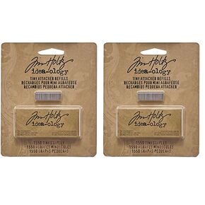 Tim Holtz Idea-ology Metal Tiny Attacher Refills, Box of 1550 Staples, .25 Inches, TH92801 (Pack of 2)