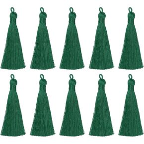 HARFINGTON Bookmark Tassels - 10Pcs 3.5" Silky Soft Tassel with Hanging Loop for Keychain Graduation Handmade DIY Craft Accessory, White in Kuwait