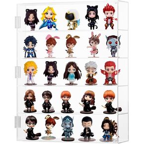 5 Tiers Acrylic Dust-Proof Display Cabinet for Mini Funko Pop Figures, Clear Wall Mounted or Desktop Action Figure Display Case for Collectibles