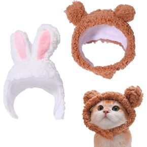 Globbleland 2 PCS Lambswool Cat لطيف زي أفخم أرنب قبعة للحفلات الحزب قبعة CAP CAP CAT CAT HEADLEAR
