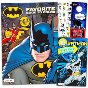 DC Comics Batman Coloring Book Coll for Kids - حزمة مع Batman Activity Book ، Play Pack ، المزيد من الملصقات زائد ، والمزيد | مجموعة التلوين الخارقة للبنين والبنات
