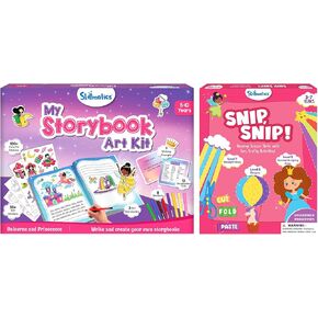 Strymatics Storybook Art Kit & Snip Snip Unicorns & Princesses Backle ، هدايا للأطفال الصغار ، الفتيات والفتيان الذين تتراوح أعمارهم بين 5 ، 6 ، 7 ، 8 ، 9 ، 10