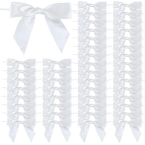 50 PCS TOWSIT TIX أقواس 2.7 "RED SATIN RIBBON BOW للهدية غلاف Champagne Bottle Cake Bag Craft DIY GEAD WEDDAY DANDER DANDAL DANDAR