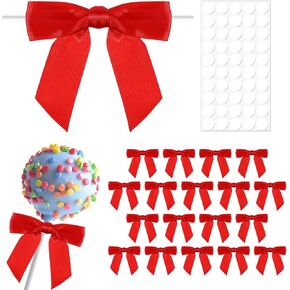 20 pcs twist tie bow for الحرف اليدوية ، أقواس الشريط الأحمر 3.5 بوصة ، قوس الشريط الساتان للعلاج أكياس كعكة البوب ​​، حقيبة هدايا هدايا الزفاف الأشياء الجيدة ، زخارف حفلة عيد الميلاد ، الأحمر ، الأحمر