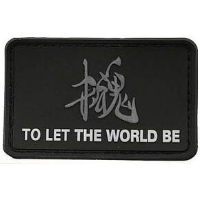 Black Metal Gear Solid to Let The World Be Patch Military Hook Loop Tactics Morale PVC Patch Sewing›Trim and Embellishments